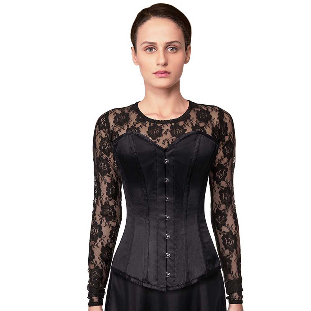 Attitude Corsets - Feyaria Overbust korset - Zwart